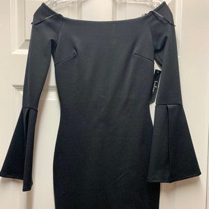 NWT Lulu’s Marseille Black Off-the-Shoulder Dress